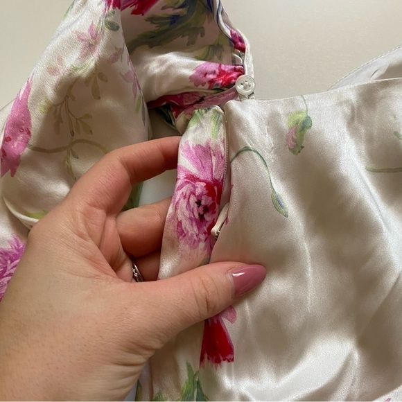 Les reveries 100% silk floral mini dress size 2 - Picture 12 of 13